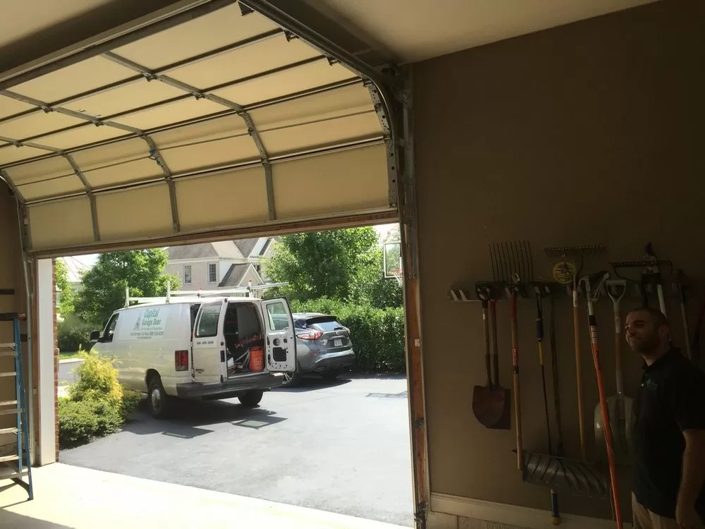 garage door stuck open